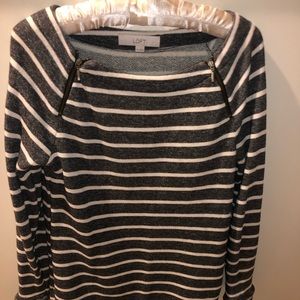 Loft grey sweater dress with zipper details